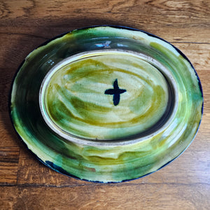 Fish or Bread Majolica Pottery Plate Dish by Joseph Holdcroft Antique Victorian