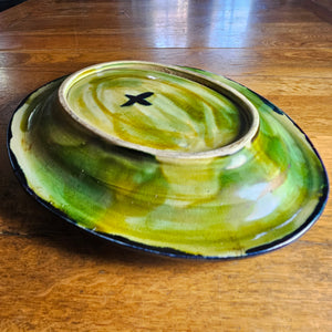 Fish or Bread Majolica Pottery Plate Dish by Joseph Holdcroft Antique Victorian