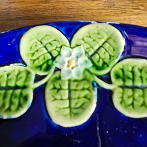 Scottish Bread Majolica Pottery Plate Dish Lily Pad Detailing Antique Victorian