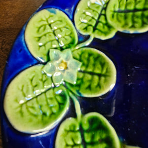 Scottish Bread Majolica Pottery Plate Dish Lily Pad Detailing Antique Victorian