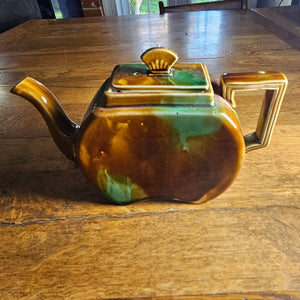Wedgwood Style Majolica Pottery Tea Pot Antique Victorian c1880