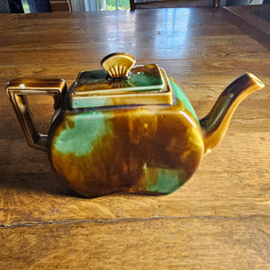 Wedgwood Style Majolica Pottery Tea Pot Antique Victorian c1880