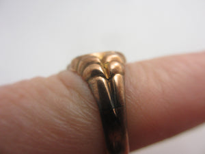 Monogram Initials Chester 9k Rose Gold Signet Ring Size UK P Antique Edwardian