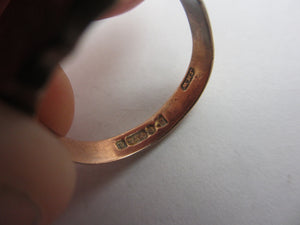 Monogram Initials Chester 9k Rose Gold Signet Ring Size UK P Antique Edwardian