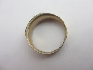 Braided Mourning Hair Enamel 9k Gold Ring Antique Georgian c1820