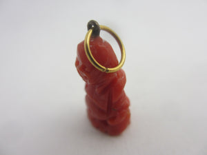 Natural Coral Buddha Pendant or Charm Antique Victorian c1900