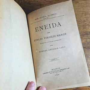 Pair of Spanish Hardback Books "Enrida" Volume 1 & 2 Antique Victorian c1890