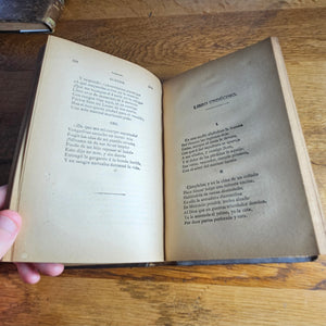 Pair of Spanish Hardback Books "Enrida" Volume 1 & 2 Antique Victorian c1890