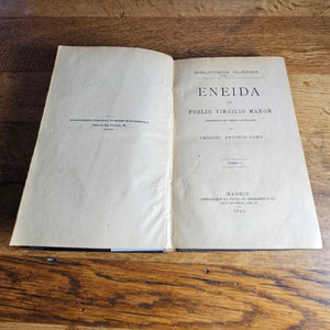 Pair of Spanish Hardback Books "Enrida" Volume 1 & 2 Antique Victorian c1890