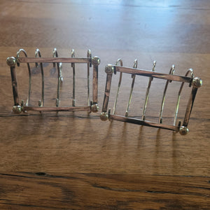 Pair of Breakfast Sterling Silver Toast Racks by William Hutton & Sons Ltd Antique Edwardian 1902