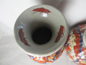 Pair of Japanese Imari Vases Antique c1890