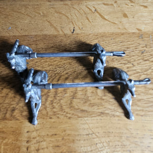Greyhound Dog & Riding Whip Silver Plate Pair of Knife Rests Antique Victorian