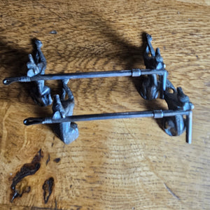Greyhound Dog & Riding Whip Silver Plate Pair of Knife Rests Antique Victorian