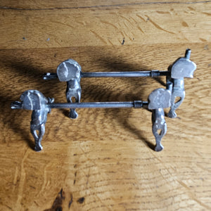 Greyhound Dog & Riding Whip Silver Plate Pair of Knife Rests Antique Victorian