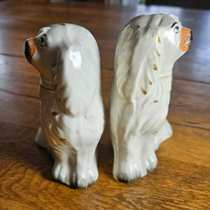 Pair of Staffordshire Pottery Dogs Antique Victorian c1860