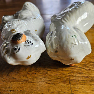 Pair of Staffordshire Pottery Dogs Antique Victorian c1860