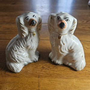 Pair of Staffordshire Pottery Dogs Antique Victorian c1860