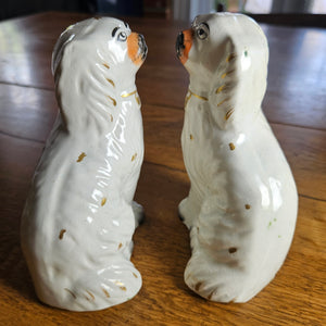 Pair of Staffordshire Pottery Dogs Antique Victorian c1860