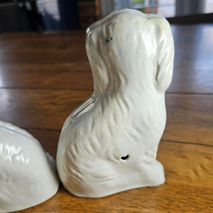 Pair of Staffordshire Pottery Dogs Antique Victorian c1860