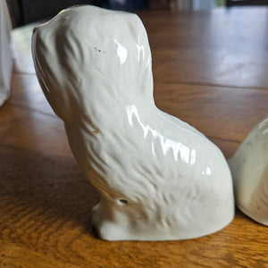 Pair of Staffordshire Pottery Dogs Antique Victorian c1860