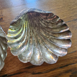 Pair of Sea Shell English Sterling Silver Tableware Butter Dishes by Henry Atkin Antique Victorian