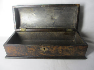 Papiermache Faux Walnut Glove Box Antique Victorian c1860