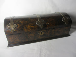 Papiermache Faux Walnut Glove Box Antique Victorian c1860