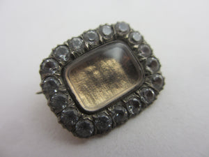 Georgian Lace Pin Brooch in 9k Gold and Paste Antique c1820