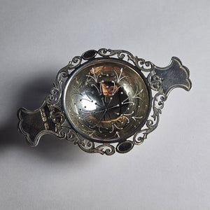 Personal Tea Cup Strainer in Sterling Silver by Allen & Darwin Antique Edwardian 1902