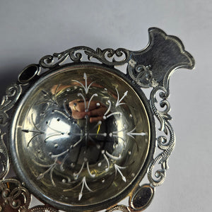 Personal Tea Cup Strainer in Sterling Silver by Allen & Darwin Antique Edwardian 1902