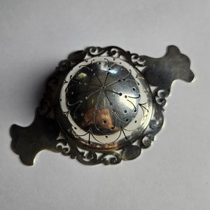 Personal Tea Cup Strainer in Sterling Silver by Allen & Darwin Antique Edwardian 1902