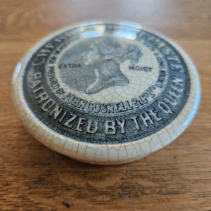 Pottery Pot Lid Cherry Toothpaste Antique Victorian c1890