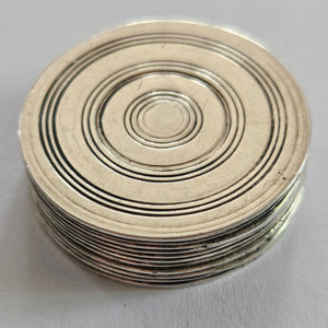 Rare Circular Draught Piece Georgian 1814 Sterling Silver Vinaigrette Box by Matthew Linwood Antique