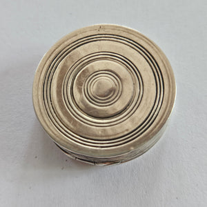 Rare Circular Draught Piece Georgian 1814 Sterling Silver Vinaigrette Box by Matthew Linwood Antique