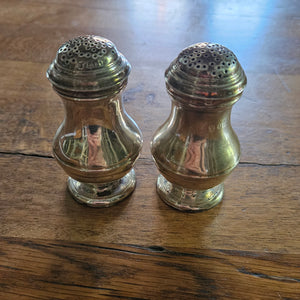 Pair of Salt and Pepper Posts by Charles Stuart Harris Regency English Britannia Silver Antique Georgian