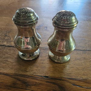 Pair of Salt and Pepper Posts by Charles Stuart Harris Regency English Britannia Silver Antique Georgian