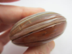 Huge Chinese Banded Agate Scallop Shell Pendant Antique c1840