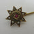 Star Stick Pin Brooch 9k Gold Seed Pearl and Garnet Antique Victorian 1876