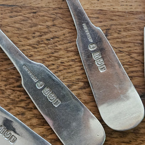 Set of 6 Shell Detailing Scottish Sterling Silver Tea Spoons Cutlery by Forrests Antique Victorian 1898