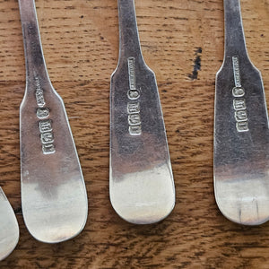 Set of 6 Shell Detailing Scottish Sterling Silver Tea Spoons Cutlery by Forrests Antique Victorian 1898