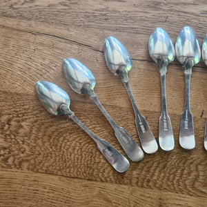 Set of 6 Shell Detailing Scottish Sterling Silver Tea Spoons Cutlery by Forrests Antique Victorian 1898