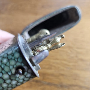 Shagreen with Silver Fittings Case Brass and Steel Geometry Set Antique Georgian c1790