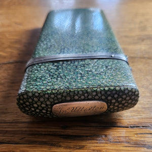 Shagreen with Silver Fittings Case Brass and Steel Geometry Set Antique Georgian c1790