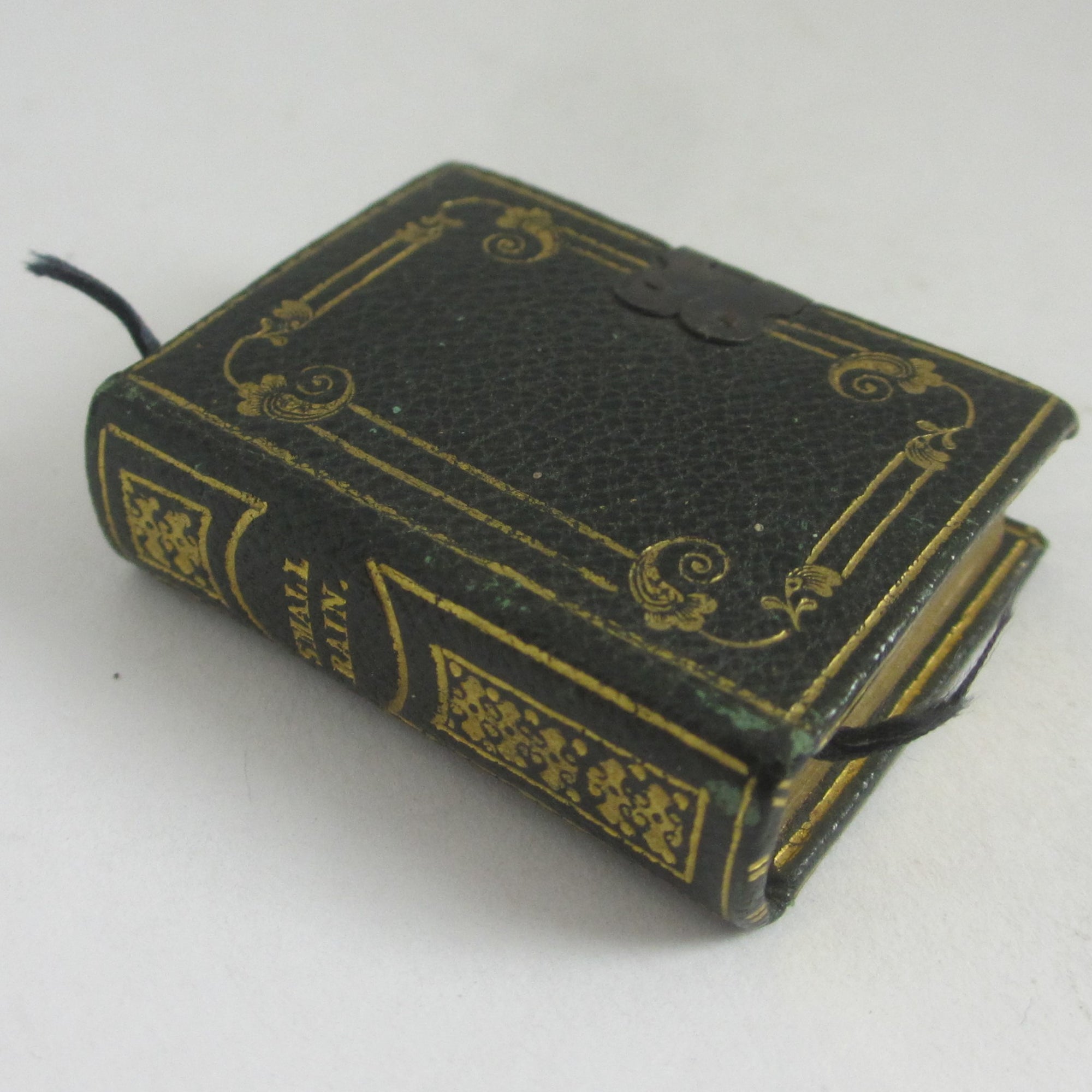 Tooled Leather Miniature Book "Small Rain" Antique Victorian c1890