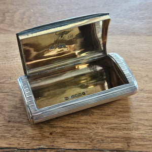 English Sterling Silver Snuff Box by John Reilly Antique Georgian 1811