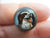 Spaniel Dog Essex Crystal Reverse Painted Intaglio Pair of Brass Buttons Antique Edwardian