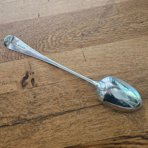 Heraldic Stag Crest to Handle English Sterling Silver Stuffing Spoon by Chawner & Co Antique Victorian