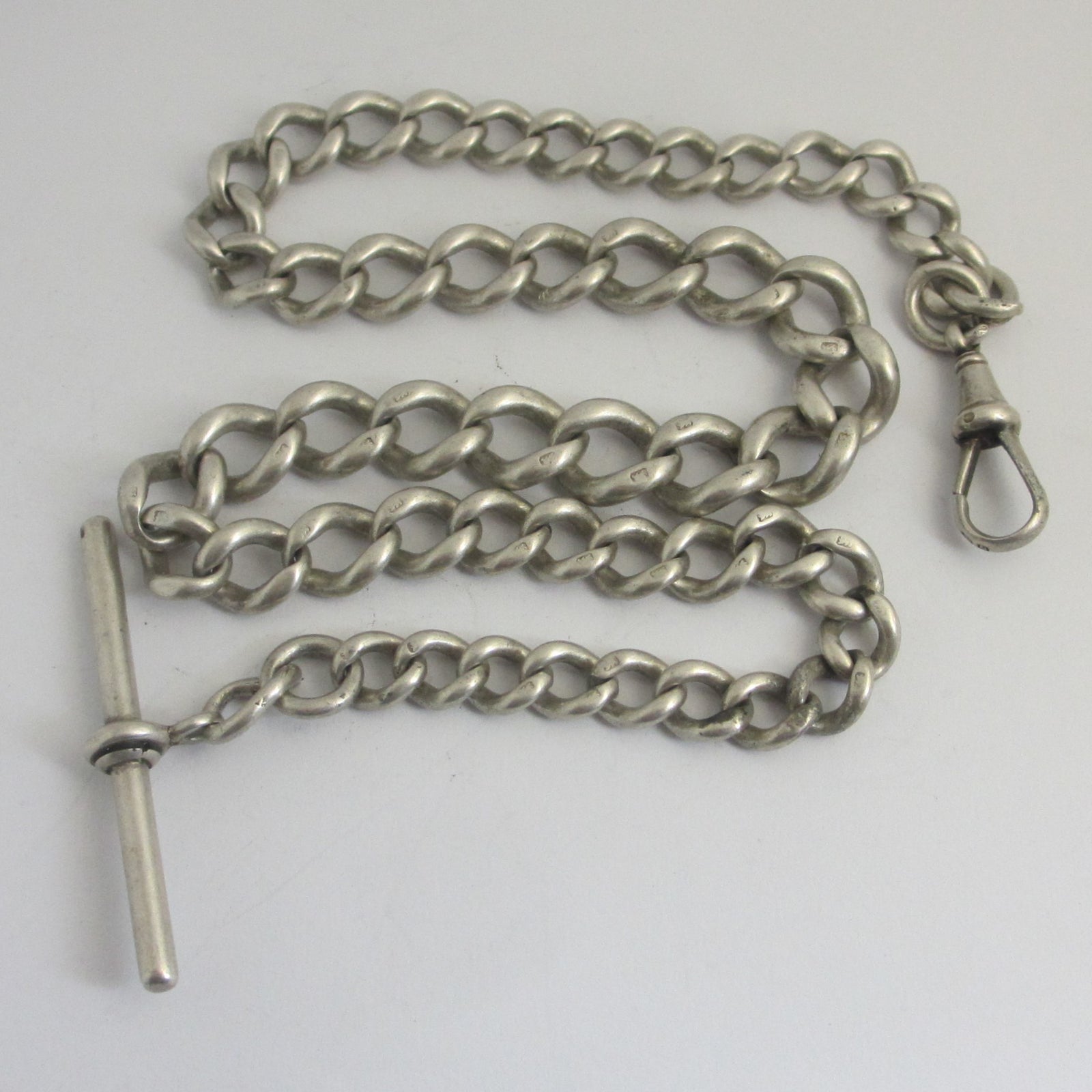 Gradutating Sterling Silver Albert Watch Chain 40.8cm Antique Victorian