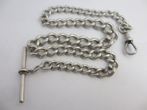 Gradutating Sterling Silver Albert Watch Chain 40.8cm Antique Victorian