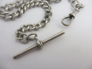 Gradutating Sterling Silver Albert Watch Chain 40.8cm Antique Victorian